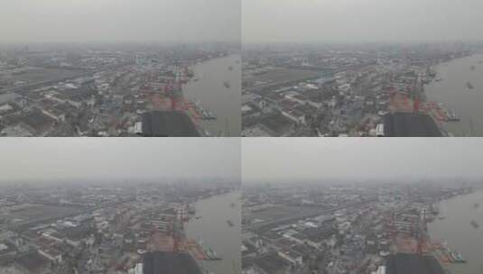 上海集装箱码头4K航拍（log原素材）高清在线视频素材下载