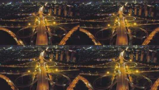 中国天津城市立交桥航拍风光高清在线视频素材下载