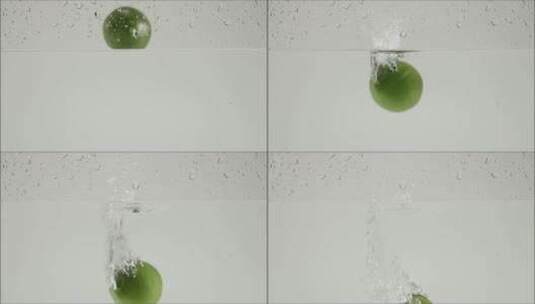 青柠檬入水瞬间高速摄影高清在线视频素材下载