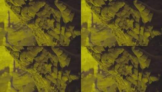 喀斯特充水溶洞洞中的钟乳石LOG高清在线视频素材下载
