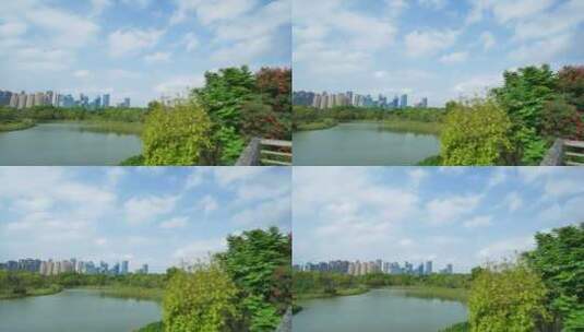广西南宁城市五象湖湿地公园高清在线视频素材下载