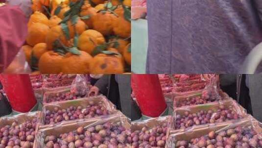 【镜头合集】水果摊位卖西梅梅子高清在线视频素材下载