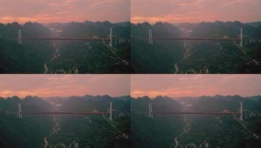 贵州坝陵河大桥晚霞高清在线视频素材下载