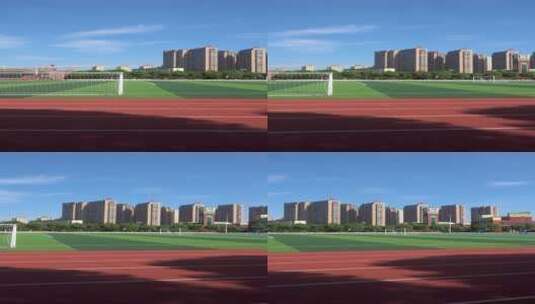 学校校园操场足球场4k空镜摇镜头高清在线视频素材下载