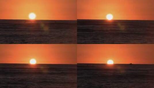 延时太阳从海平面慢慢消失高清在线视频素材下载