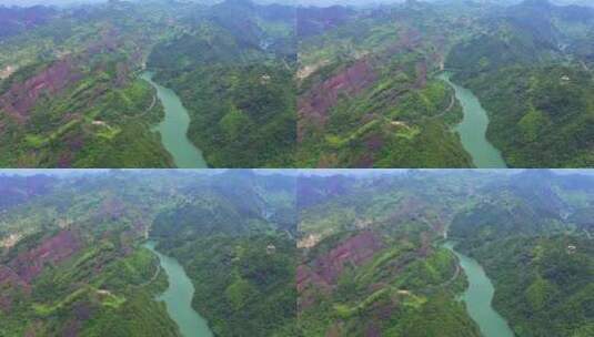 高空俯瞰铜钹山景区高清在线视频素材下载