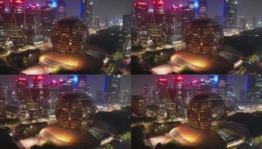 杭州城市空镜-钱江新城航拍高清在线视频素材下载