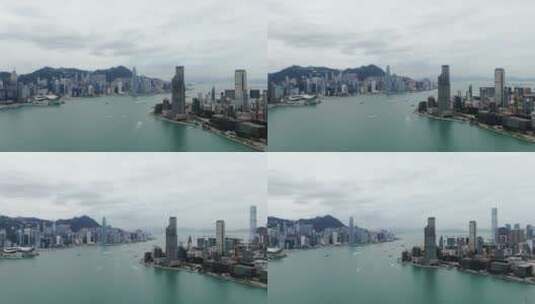 香港维多利亚港4KDlogM航拍原素材01高清在线视频素材下载