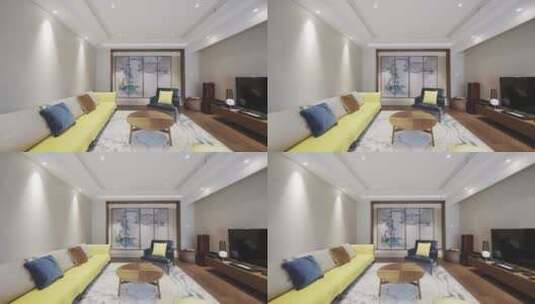 现代豪华敞亮客厅高清在线视频素材下载