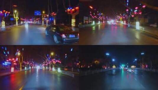夜晚道路上行驶的车辆高清在线视频素材下载