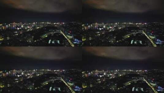 城市航拍湖北宜昌城市夜景万家灯光高清在线视频素材下载