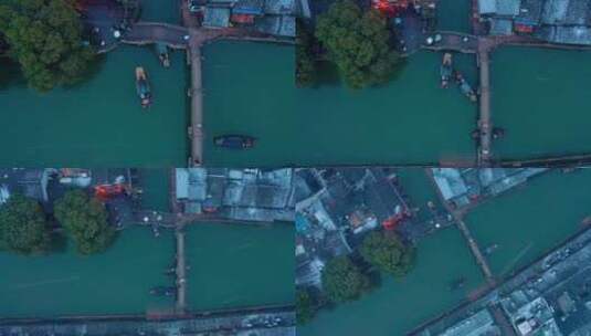 西塘古镇的游船高清在线视频素材下载