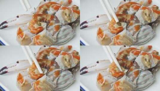 筷子夹蟹股高清在线视频素材下载