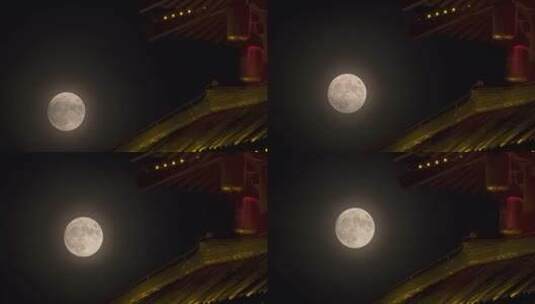 大风阁超级月亮高清在线视频素材下载