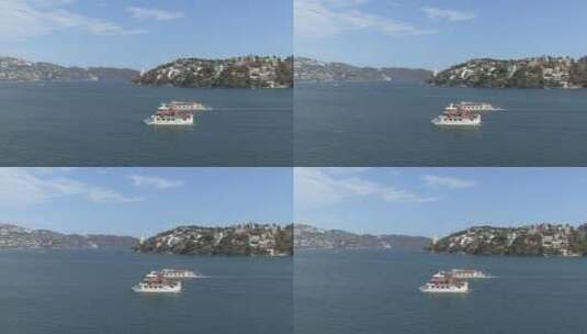 游船在海上航行高清在线视频素材下载