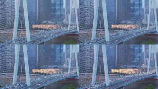 延时摄影城市桥梁道路交通车流高清在线视频素材下载