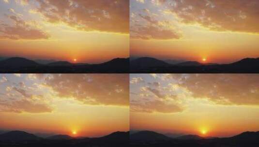 山日出延时早上天空阳光云朵山峰太阳升起来高清在线视频素材下载
