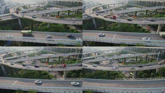 航拍厦门立交桥交通景观高清在线视频素材下载