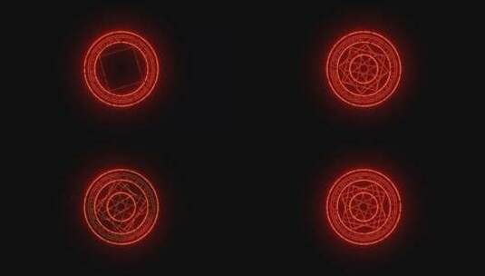 4k红色同心圆环组成的闪烁图案 (1)高清在线视频素材下载