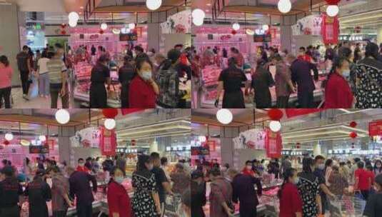 济南华山环宇城，超市购物服装儿童乐园高清在线视频素材下载