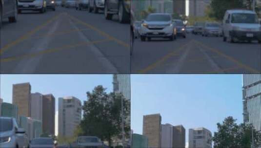 城市中的单向交通高清在线视频素材下载
