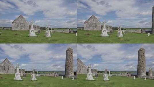 古代爱尔兰的墓地遗址高清在线视频素材下载