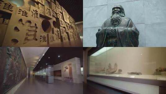 淮滨历史博物馆古代文物历史展柜展览馆雕塑高清在线视频素材下载