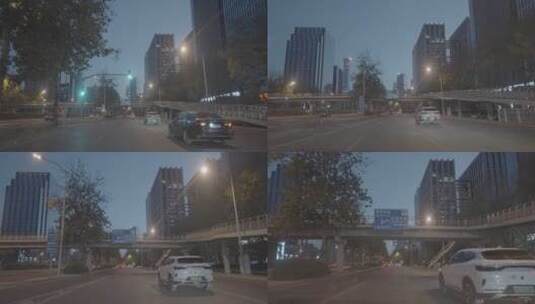 汽车行驶在城市夜景高清在线视频素材下载