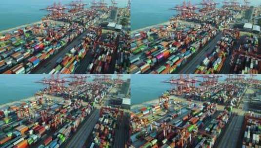 集装箱港口货运物流高清在线视频素材下载