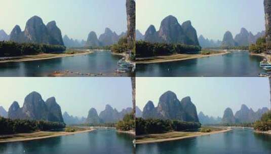 航拍桂林漓江自然风光高清在线视频素材下载