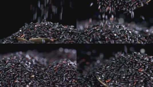 黑米粗粮五谷杂粮膳食纤维视频素材高清在线视频素材下载