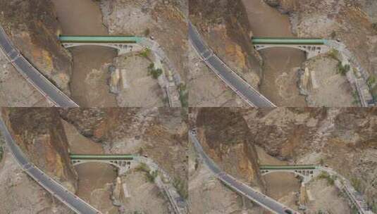 西藏川藏线318国道怒江大桥高清在线视频素材下载