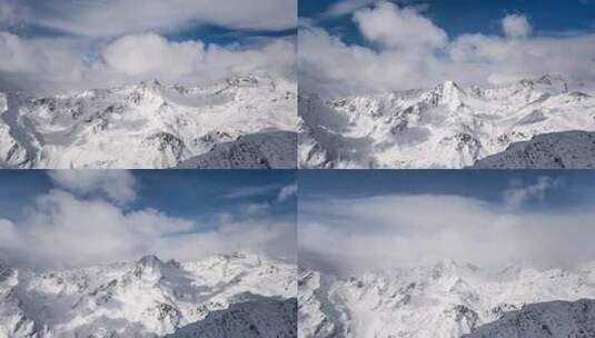 雪山之巅上的白云高清在线视频素材下载