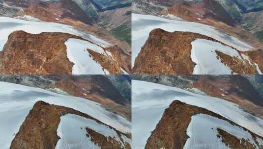 航拍攀登沙鲁里山脉尼登贡嘎雪山的登山者高清在线视频素材下载