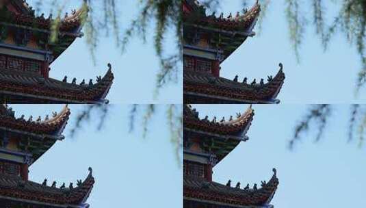 湖南长沙松柏寺古典建筑之美寺庙实拍视频高清在线视频素材下载