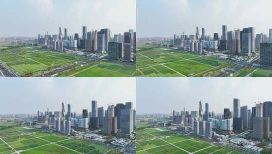 杭州钱江世纪城城市建筑航拍高清在线视频素材下载