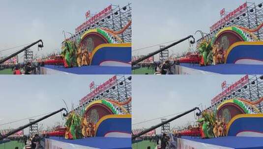第40届潍坊国际风筝会开幕，巨型风筝震撼高清在线视频素材下载