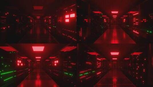 红色科技隧道高清在线视频素材下载