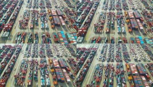 上海长江口轮船货运集装箱高清在线视频素材下载