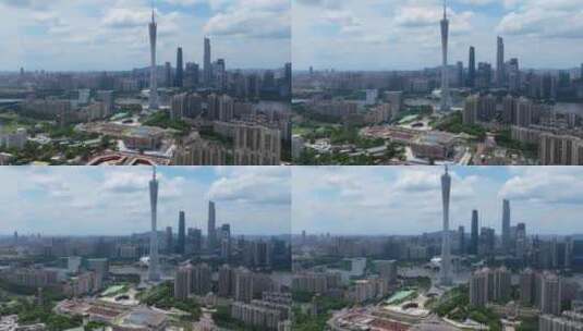 航拍珠江新城广州塔大气美景高清在线视频素材下载