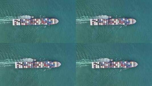 青岛胶州湾轮船航拍高清在线视频素材下载