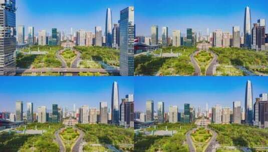 深圳 深南中路 直线 航拍 延时高清在线视频素材下载