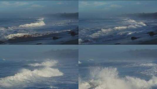 4k航拍气势磅礴的海浪大海高清在线视频素材下载