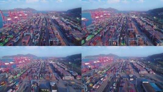 连云港港口航拍高清在线视频素材下载