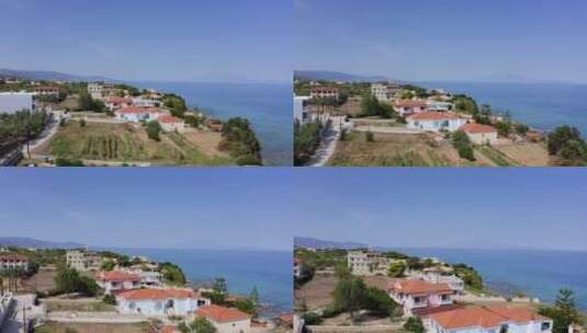 岛上的希腊村庄高清在线视频素材下载