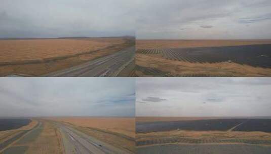 沙漠光伏 新能源 发电 光伏高清在线视频素材下载