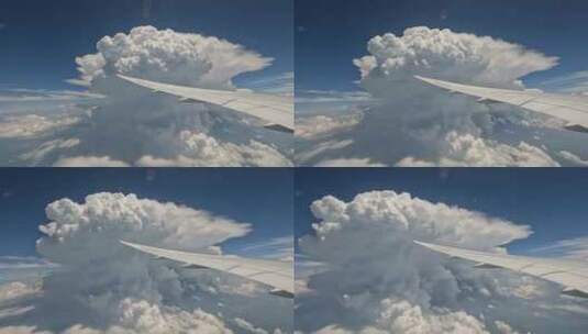 飞机在空中穿过云层高清在线视频素材下载