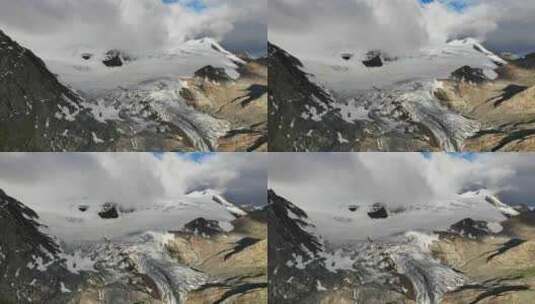 航拍川西沙鲁里山脉加拉本森雪山冰川风光高清在线视频素材下载