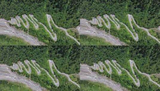 航拍四川独库公路宝康线高山森林风光高清在线视频素材下载