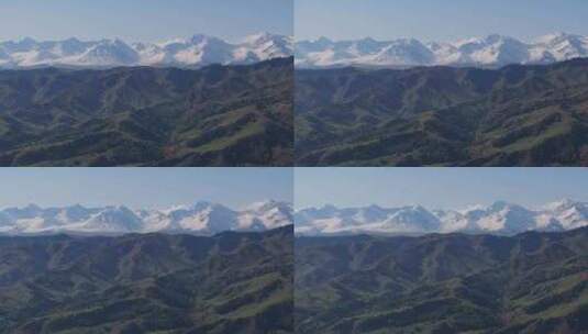 航拍新疆伊犁那拉提雪山风景高清在线视频素材下载